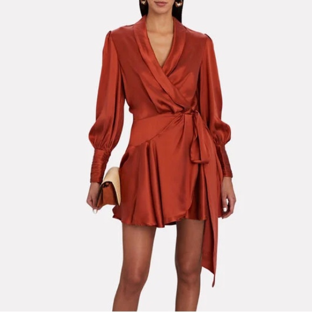 Zimmermann Silk Wrap Mini Dress